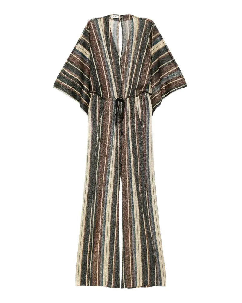 SIYU striped tie-fastening jumpsuit - Gold Gold