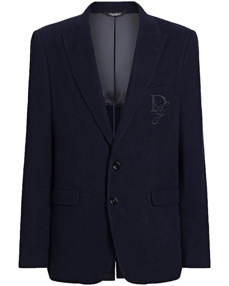 Dolce & Gabbana Sakko mit Logo-Applikation - Blau Blau