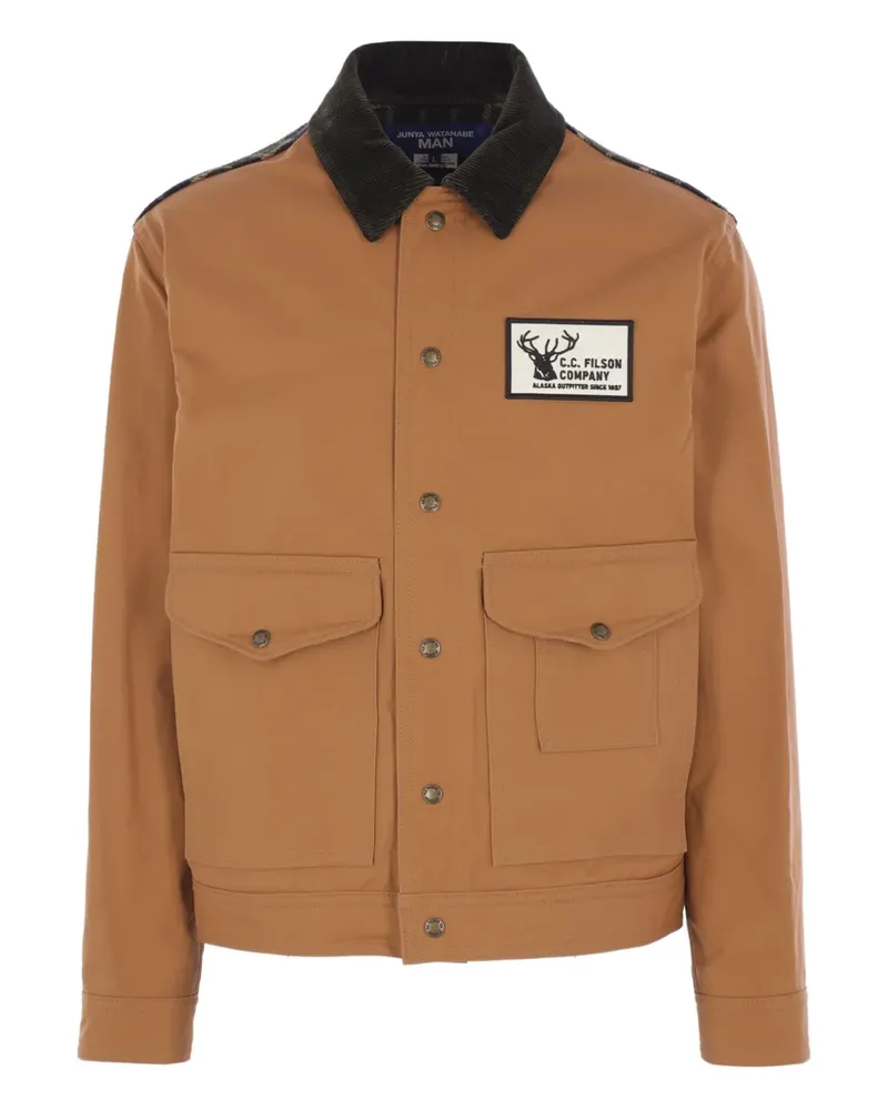 Junya Watanabe Jacke mit karierten Einsätzen - Braun Braun