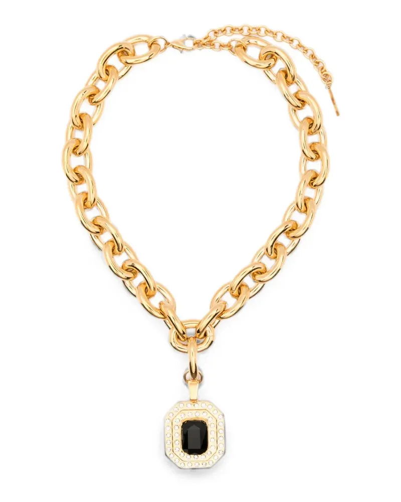 Alessandra Rich crystal-embellished curb-link necklace - Gold Gold