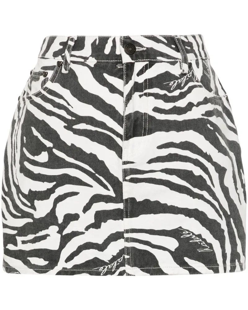 ROTATE Birger Christensen Minirock mit Zebra-Print Schwarz