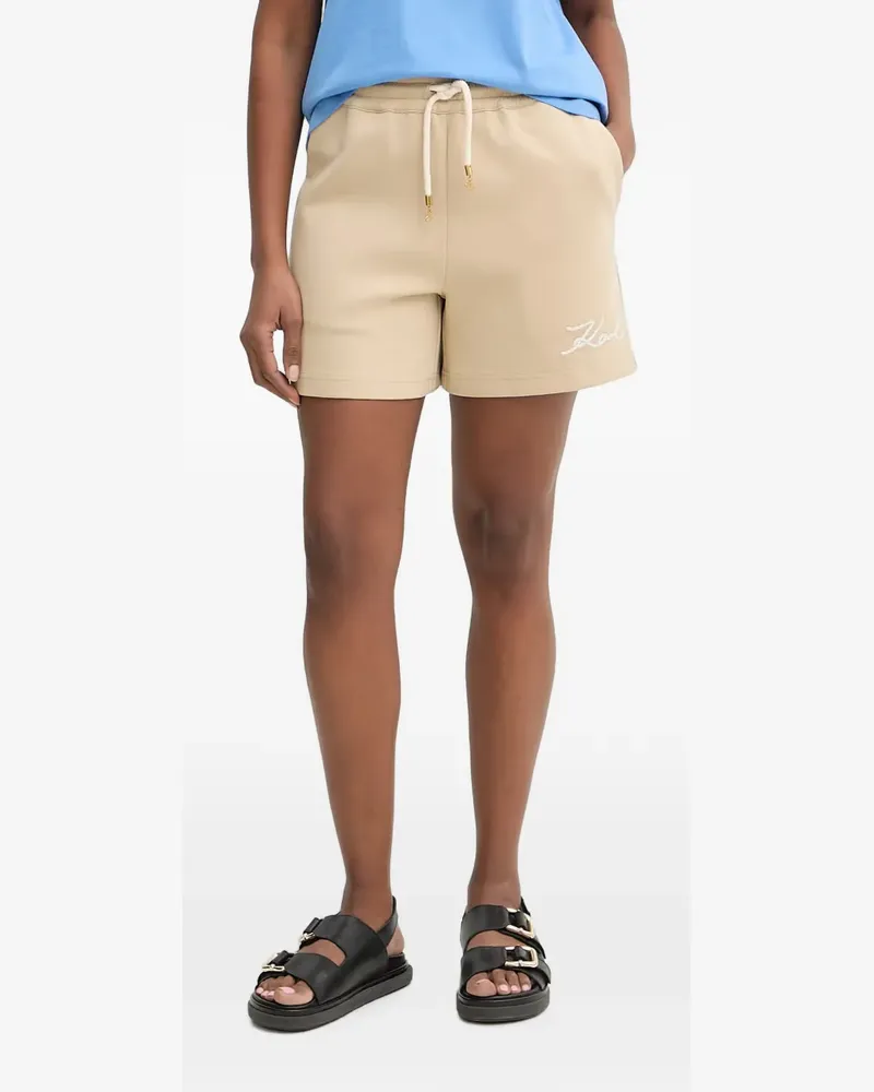 Karl Lagerfeld Jersey-Shorts mit Kordeldetail - Nude Nude