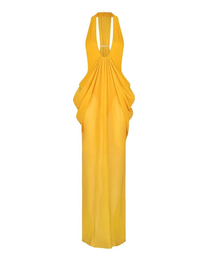 Atoir halterneck draped maxi dress - Gelb Gelb