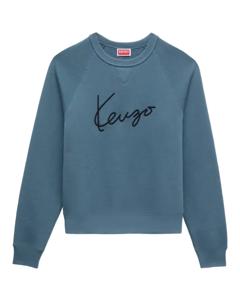 Kenzo Signature logo-embroidered raglan-sleeve sweatshirt - Blau Blau
