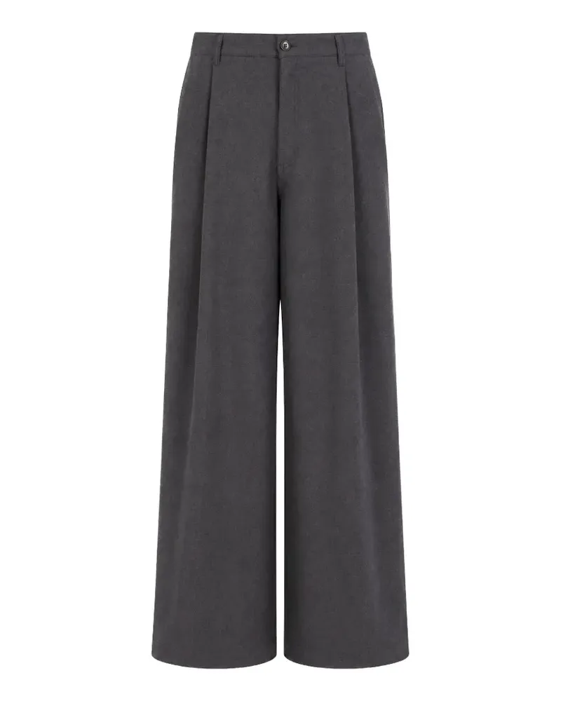 Société Anonyme St. Andrew pleated wide-leg deadstock cotton trousers - Grau Grau