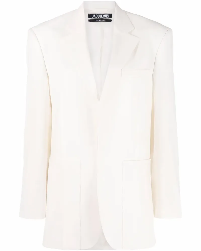 Jacquemus Blazer mit fallendem Revers - Weiß Weiß