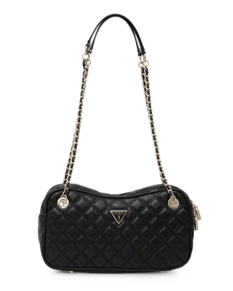 Guess Giully quilted logo-plaque shoulder bag - Schwarz Schwarz