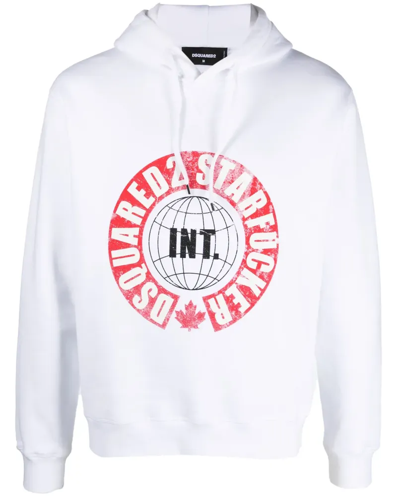 Dsquared2 Hoodie mit grafischem Print - Weiß Weiß