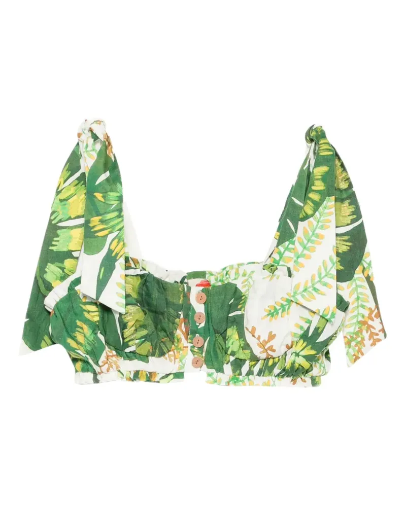 FARM Rio tropical-print crop top - Grün Grün