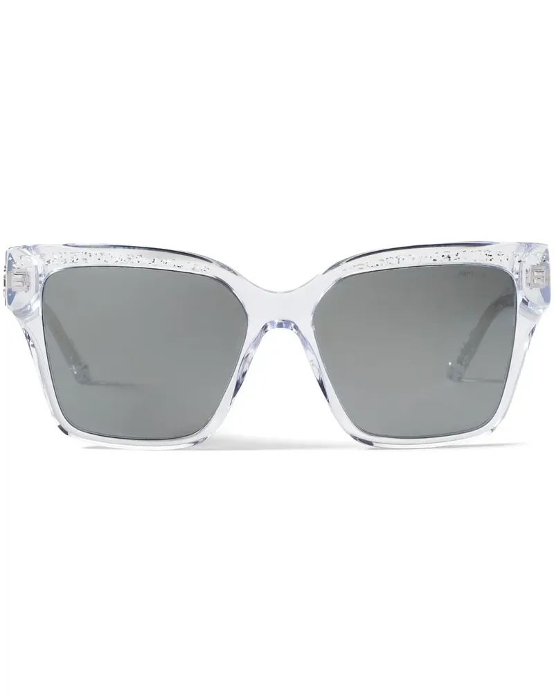 Jimmy Choo Giava Sonnenbrille mit eckigem Gestell - Weiß Weiß
