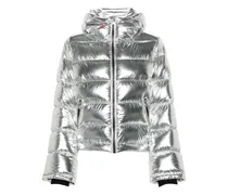 Ausgestellte Jacke im Metallic-Look - Silber