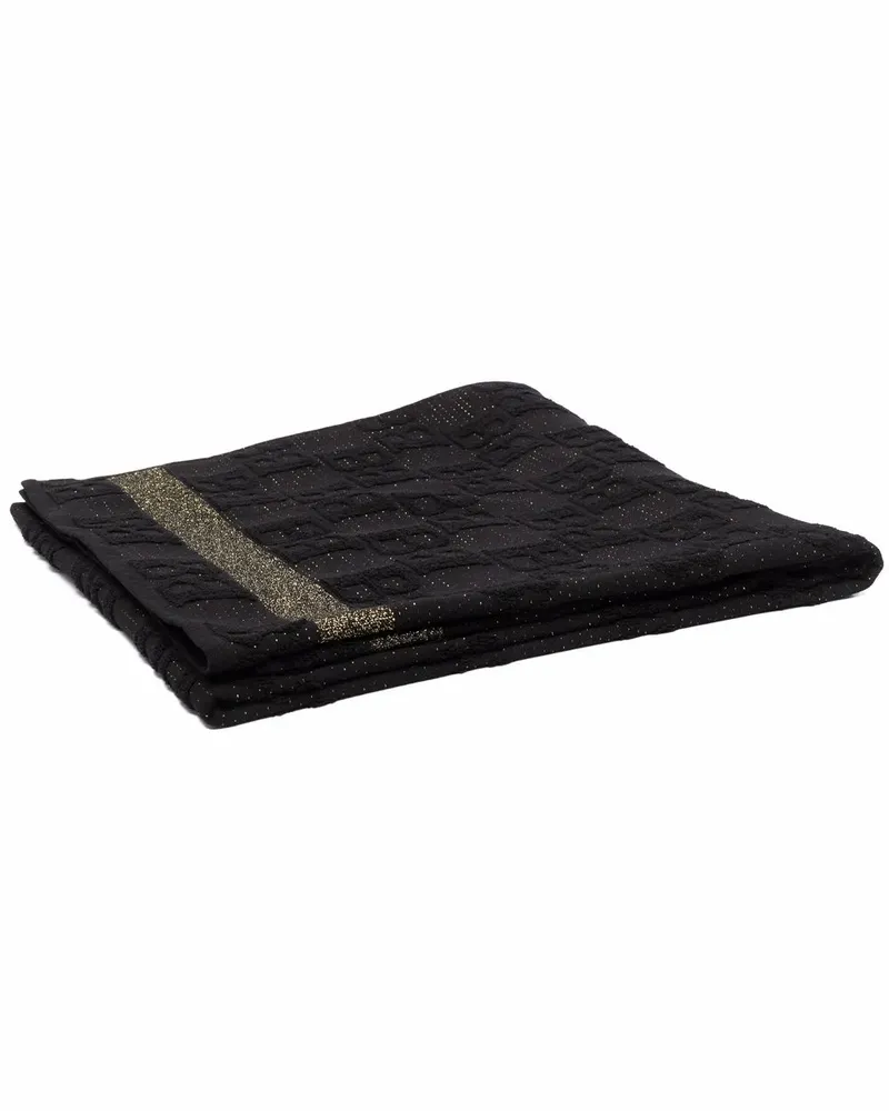 Balmain Badetuch mit Monogramm - Schwarz Schwarz