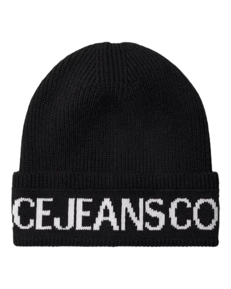 Versace Jeans intarsia-knit logo beanie - Schwarz Schwarz