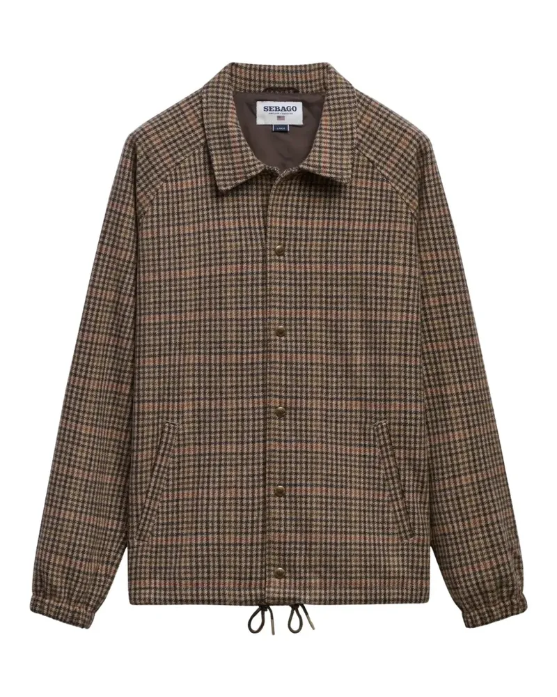 Sebago Jacke mit Hahnentrittmuster und Raglanärmeln - Braun Braun