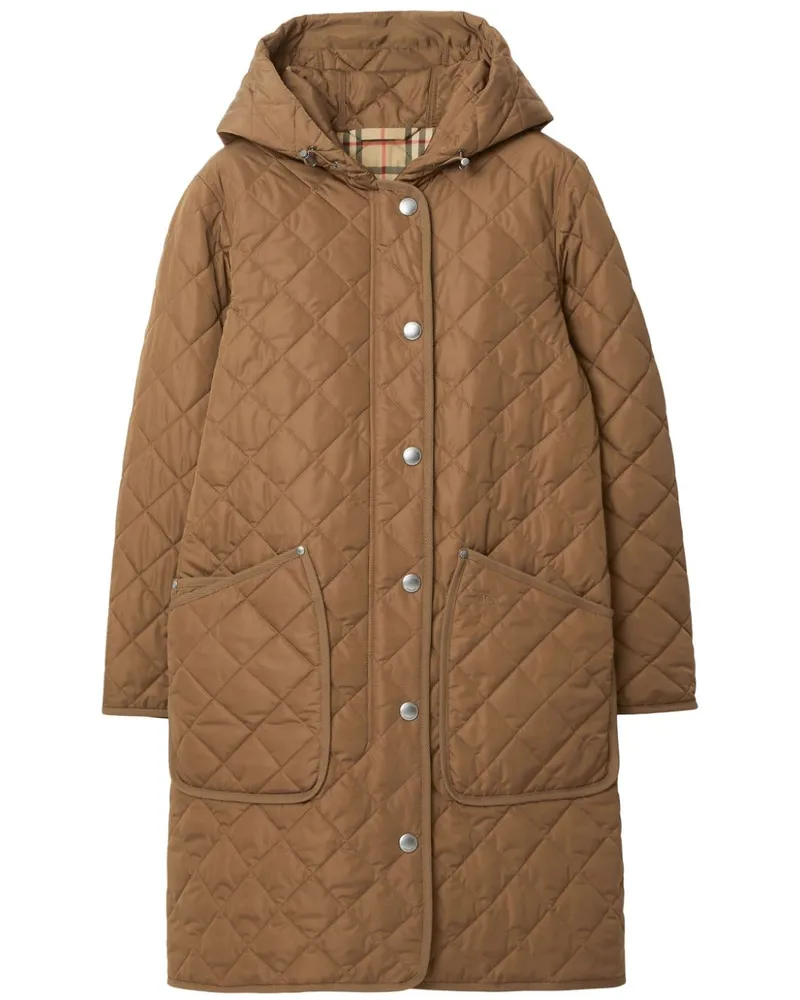 Burberry Gesteppter Kapuzenmantel - Braun Braun