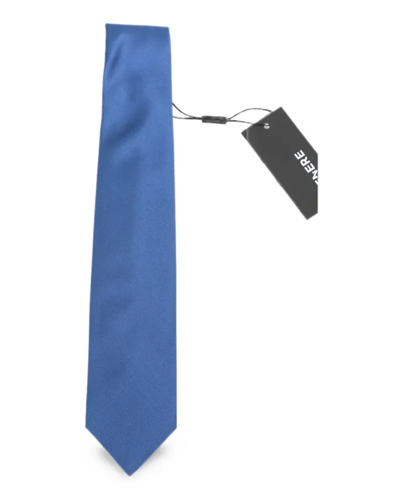 BARBA satin-finish tie - Blau Blau