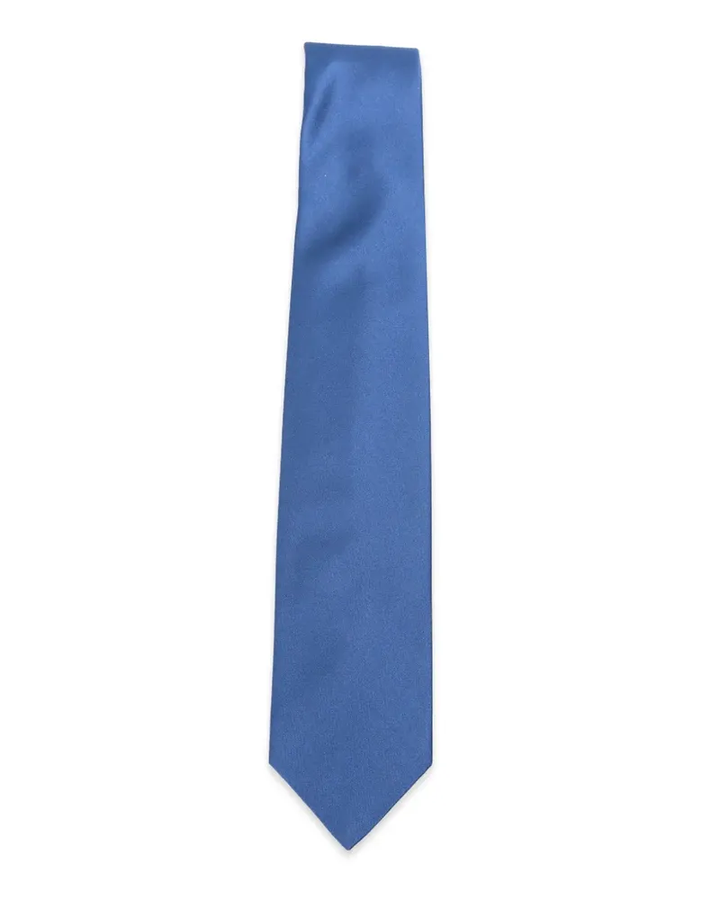 BARBA Krawatte aus Satin - Blau Blau