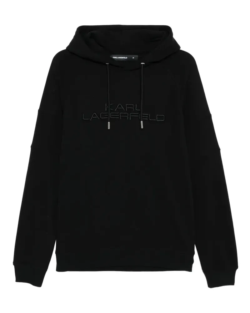 Karl Lagerfeld Hoodie mit Logo-Stickerei - Schwarz Schwarz