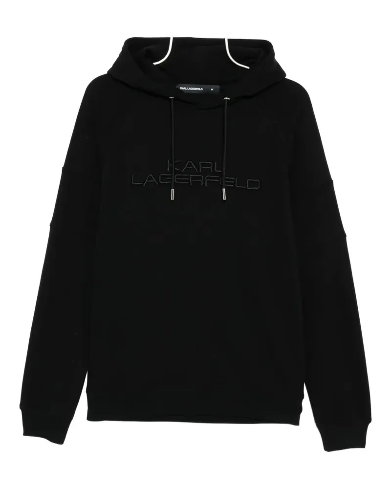 Karl Lagerfeld Hoodie mit Logo-Stickerei - Schwarz Schwarz
