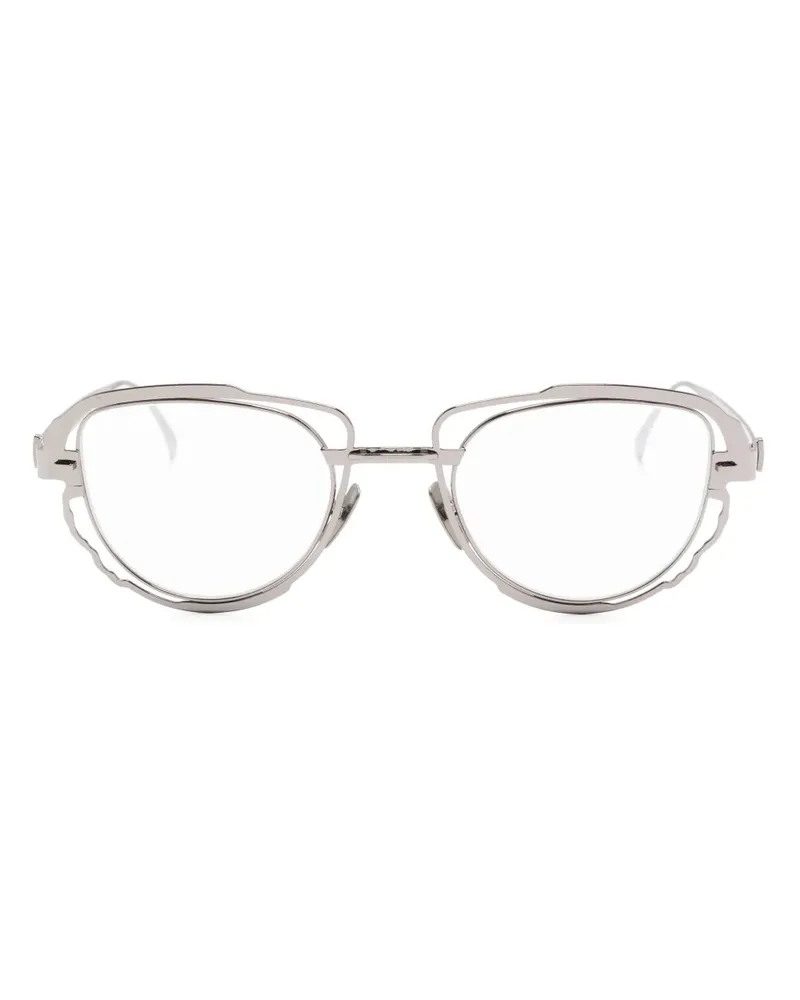 KUBORAUM H02 Brille mit geometrischem Gestell - Silber Silber