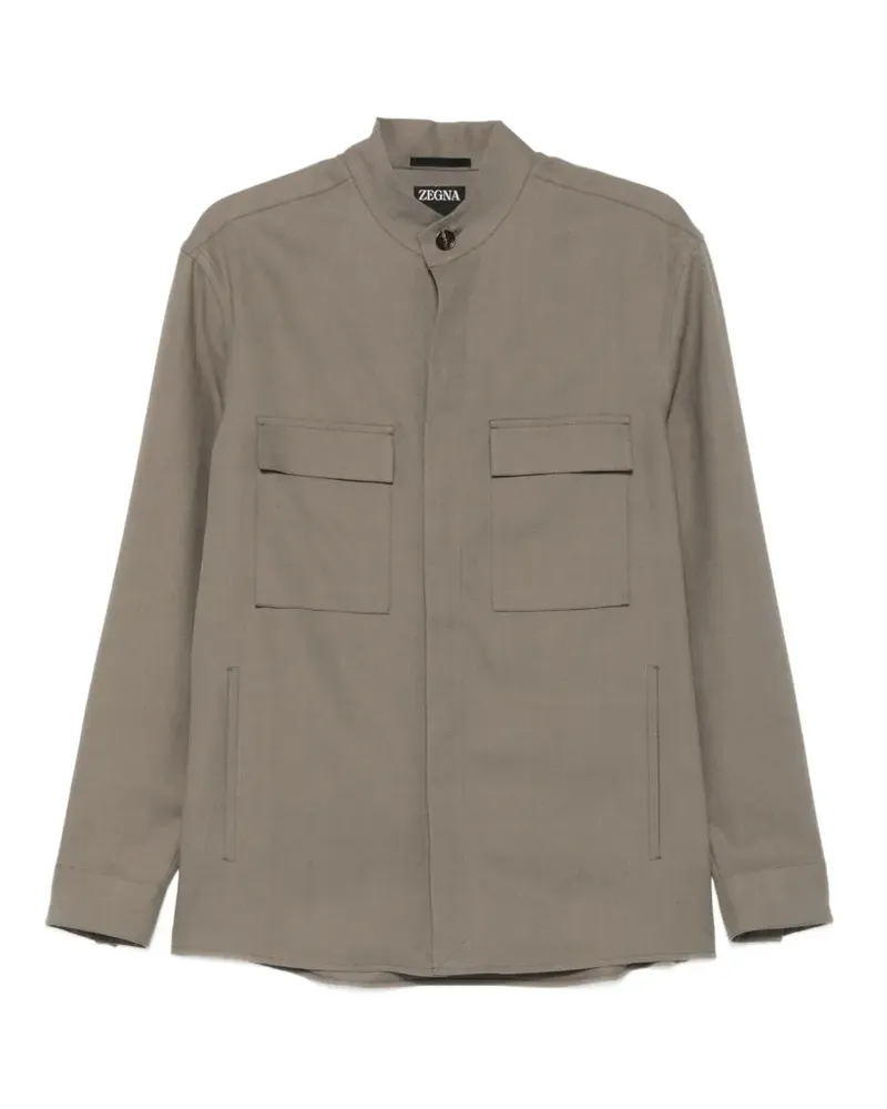 Ermenegildo Zegna flap-pockets shirt jacket - Grün Grün