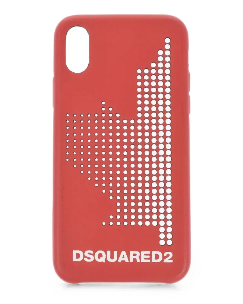 Dsquared2 iPhone X-Hülle mit perforiertem Detail - Rot Rot