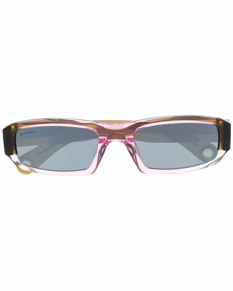 Jacquemus Sonnenbrille mit eckigem Gestell - Grün Grün