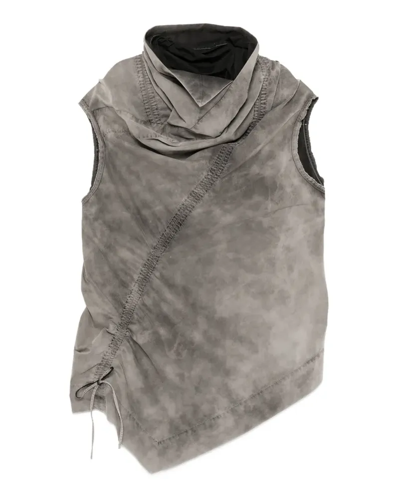 Julius Asymmetrisches Top mit Drapierung - Grau Grau