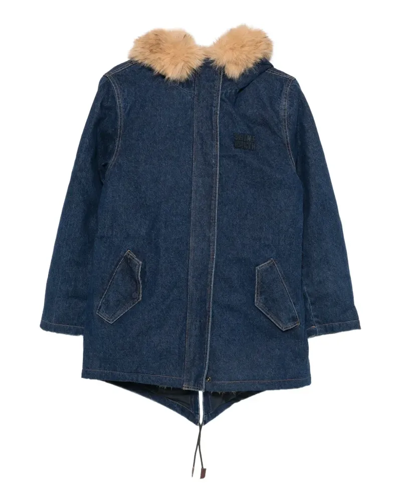 MC2 Saint Barth Brenna faux-fur-trim hooded denim coat - Blau Blau