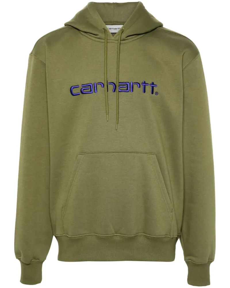 Carhartt WIP Hoodie mit Logo-Stickerei Grün