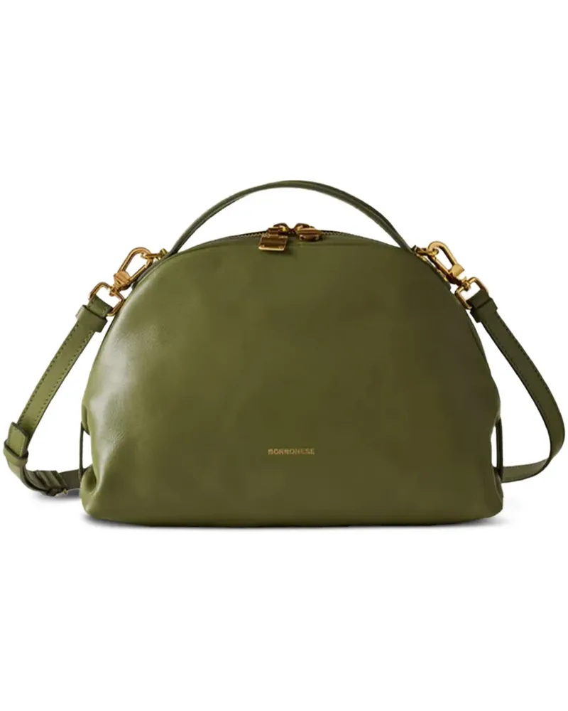 Borbonese Kleine Bowler Tote Bag mit Reißverschluss - Grün Grün