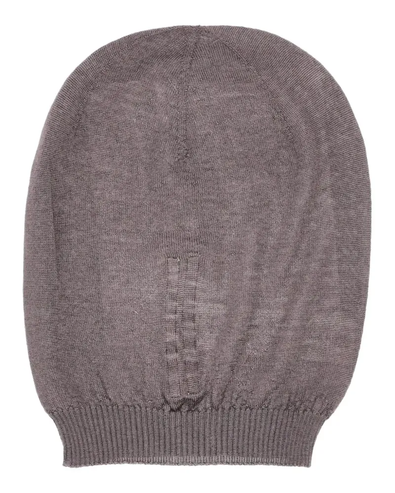Rick Owens ribbed medium beanie - Grau Grau