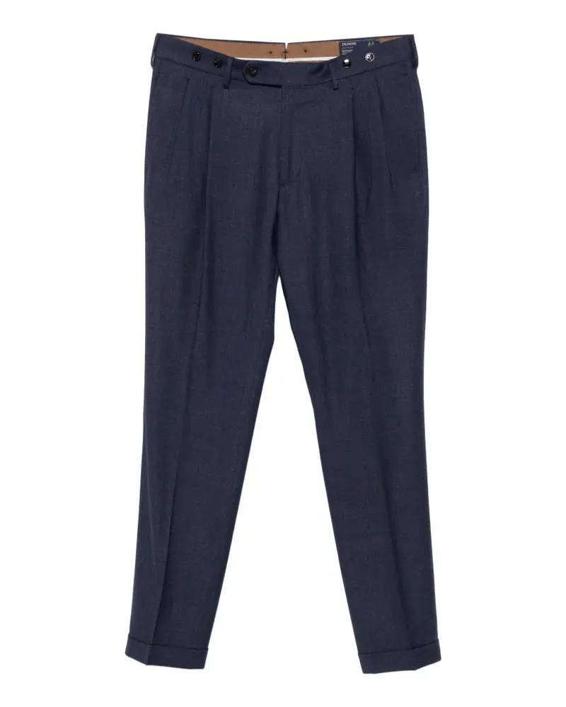 Berwich Hose mit Bundfalten - Blau Blau