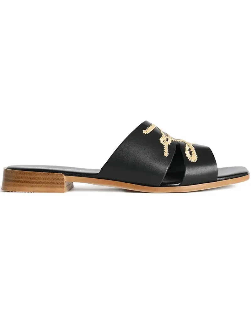 Karl Lagerfeld Pantoletten aus Leder - Schwarz Schwarz