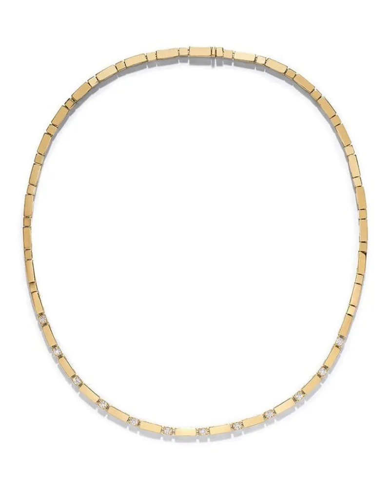 AZLEE 18kt Gelbgoldhalskette mit Diamant Gold