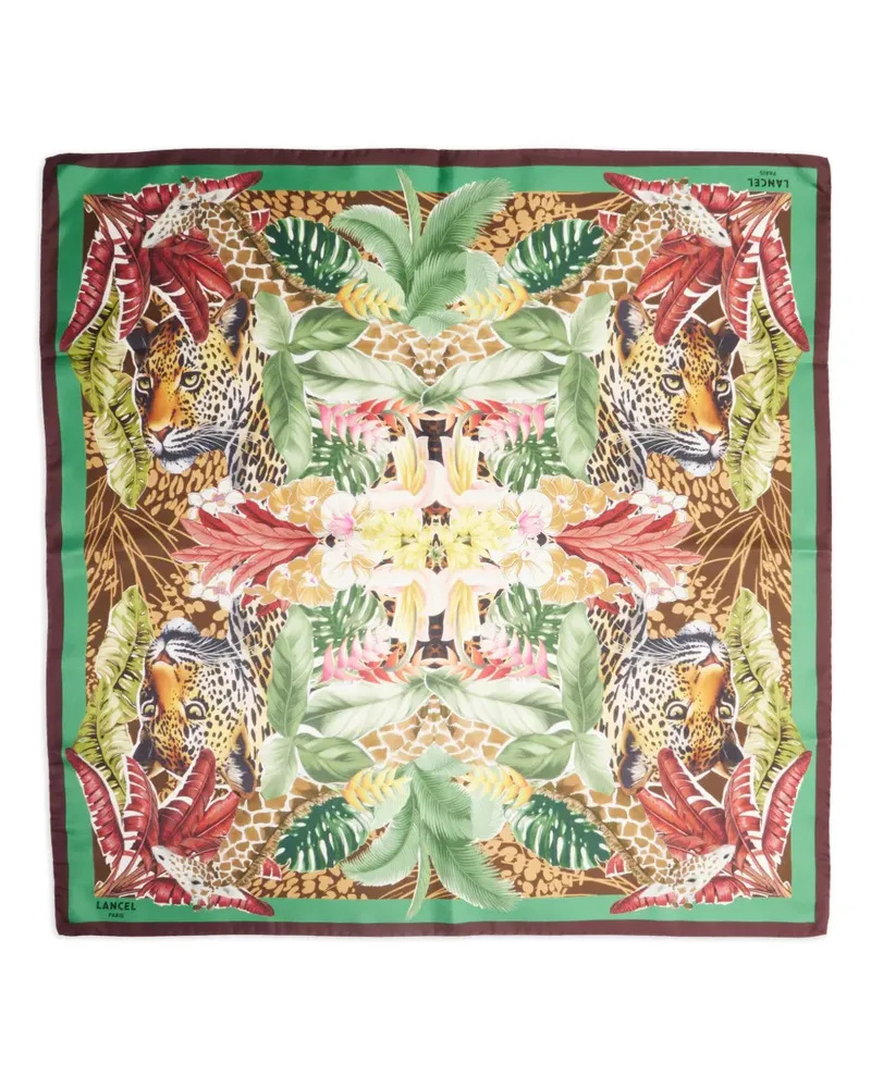 Lancel Schal mit Dschungel-Print - Grün Grün