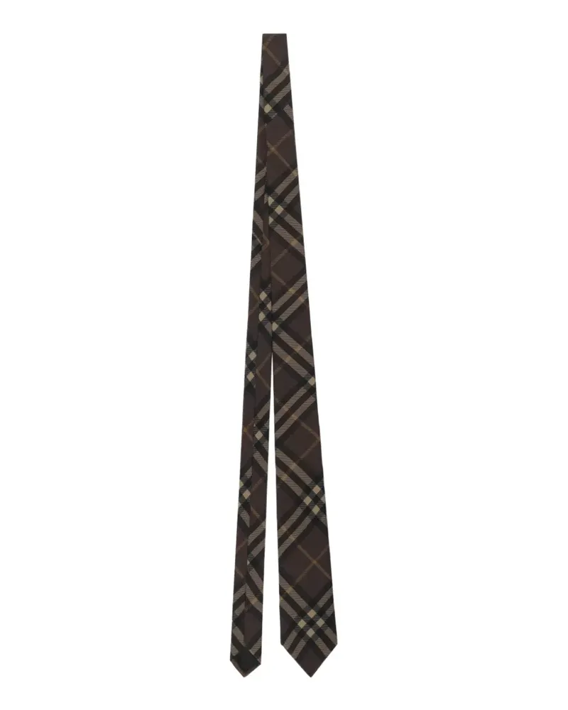 Burberry Seidenkrawatte mit Check - Braun Braun
