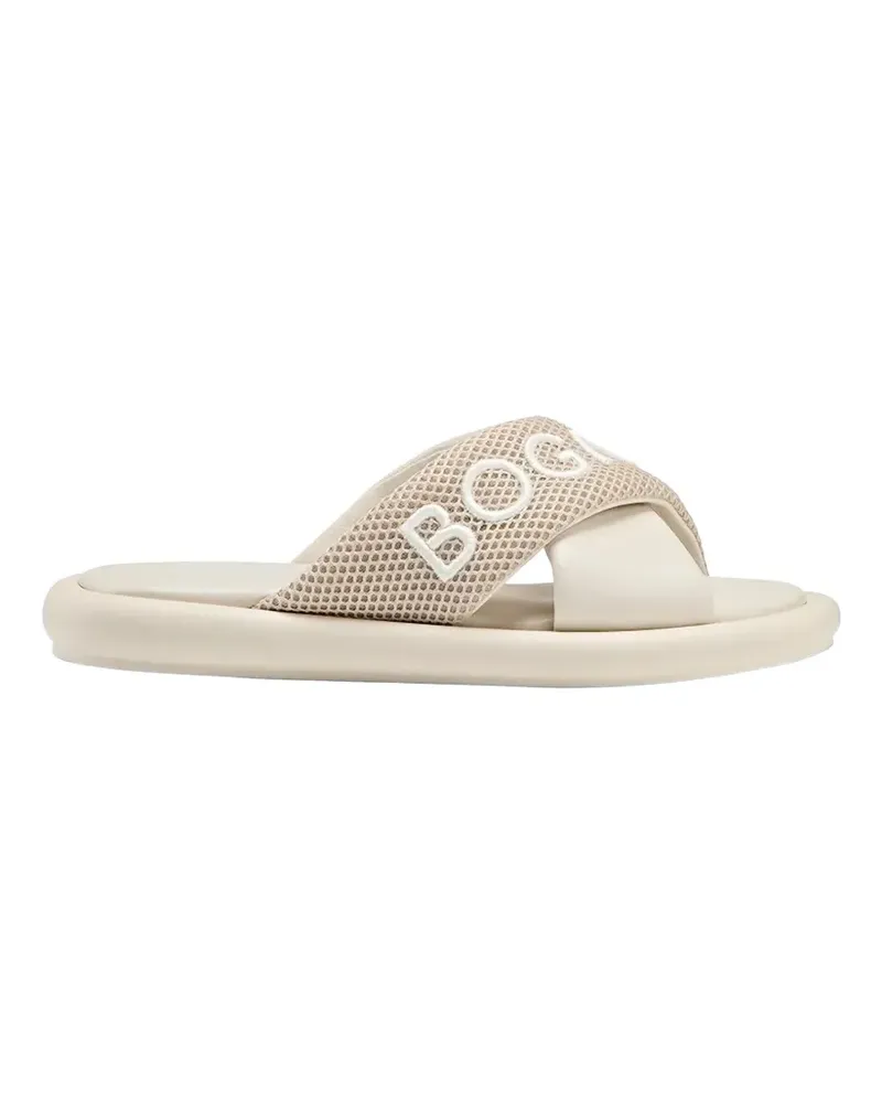 Bogner Portofino crossover mesh-strap slides - Nude Nude