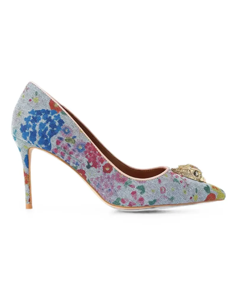Kurt Geiger floral-print crystal-embellished pumps - Blau Blau