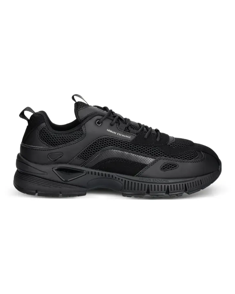 Armani Exchange Sneakers mit Netzeinsätzen - Schwarz Schwarz