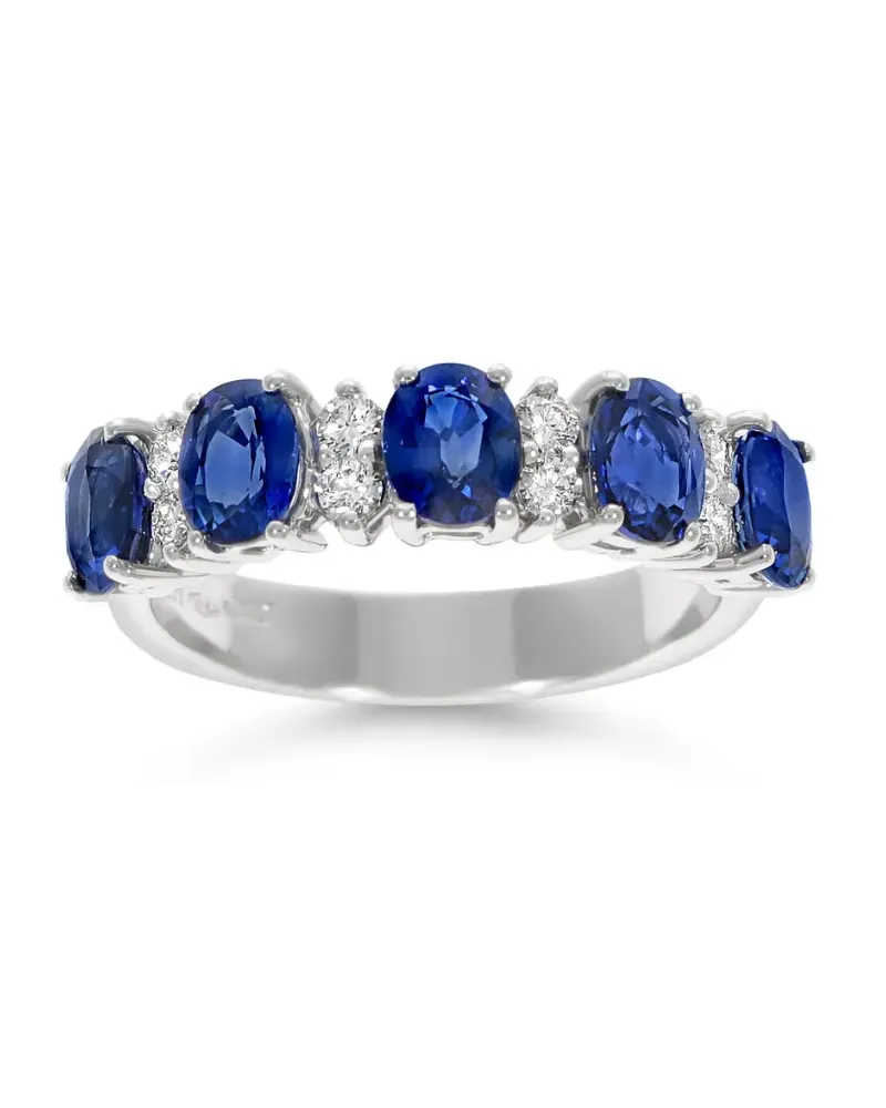 LEO PIZZO 18kt Eternity Weißgoldring mit Schmucksteinen - Silber Silber