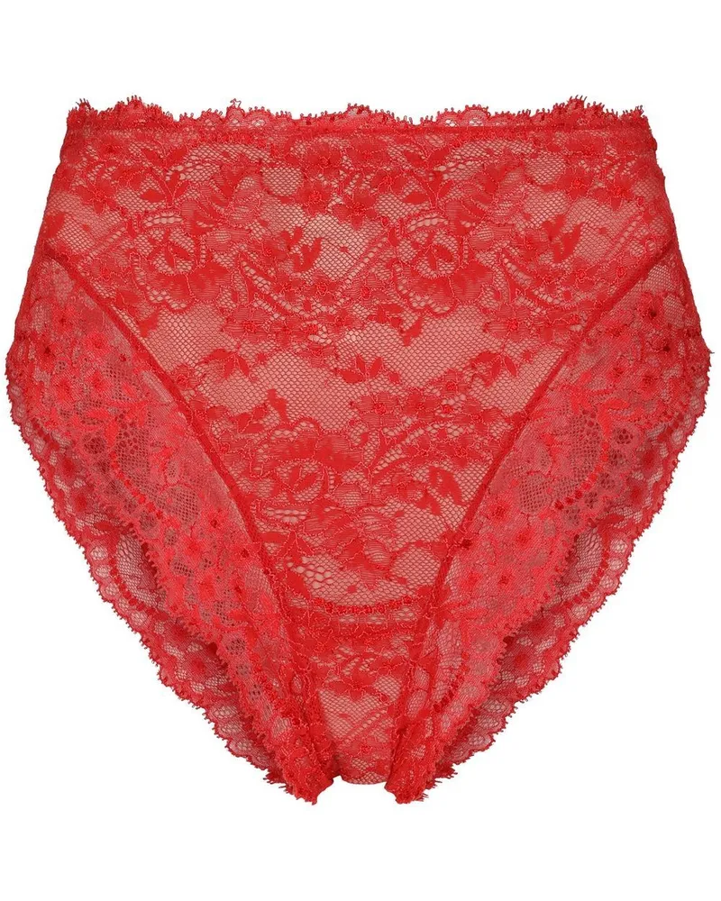 Dolce & Gabbana Hoch sitzender Spitzenslip - Rot Rot