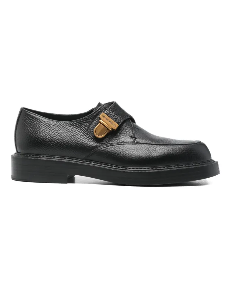 Emporio Armani buckle leather monk shoes - Schwarz Schwarz