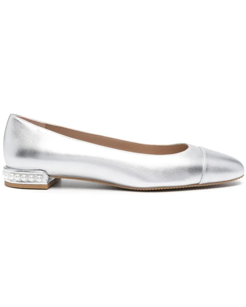 Stuart Weitzman Ballerinas mit Perlen - Silber Silber