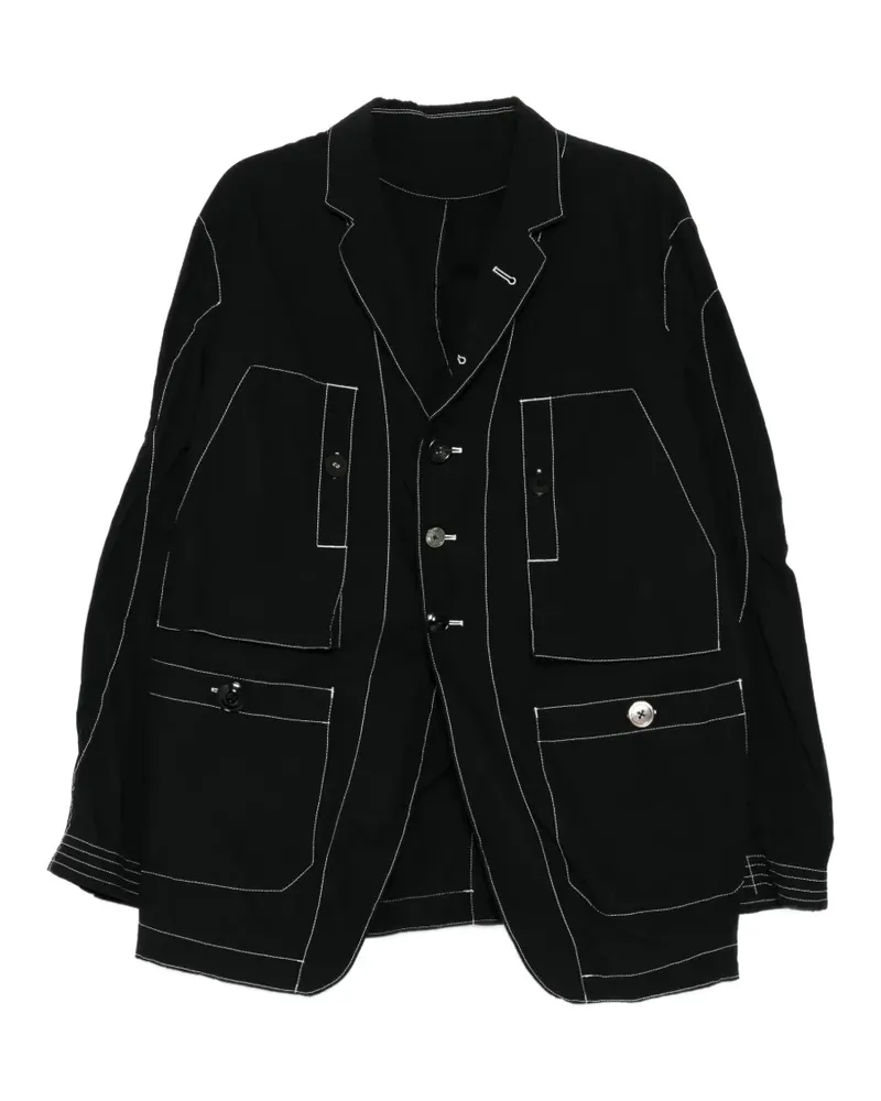 Undercover contrast-stitch blazer - Schwarz Schwarz