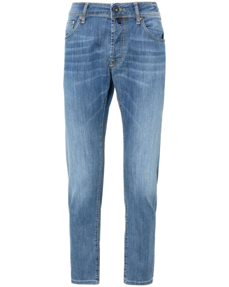 Incotex Tief sitzende Slim-Fit-Jeans Blau