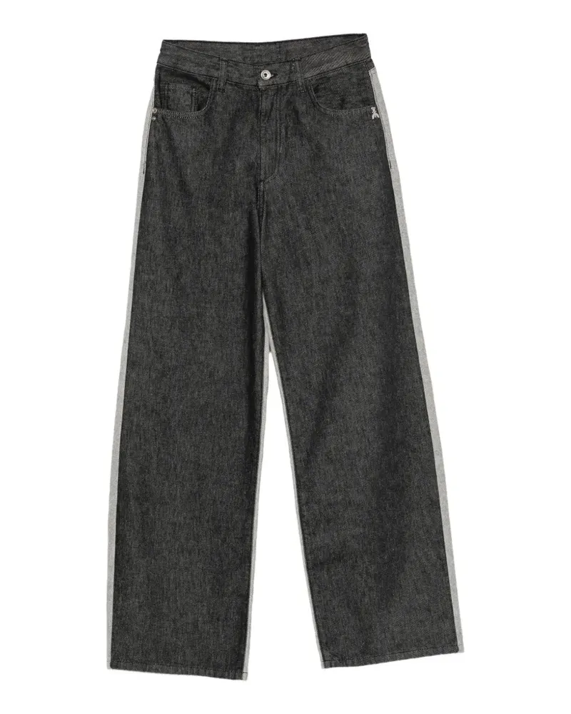 Patrizia Pepe bi-colour wide-leg jeans - Schwarz Schwarz
