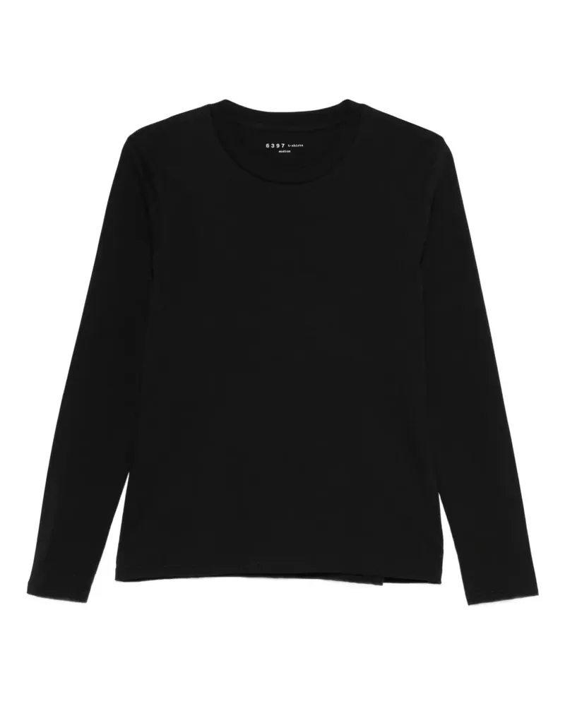 6397 long-sleeve cotton top - Schwarz Schwarz