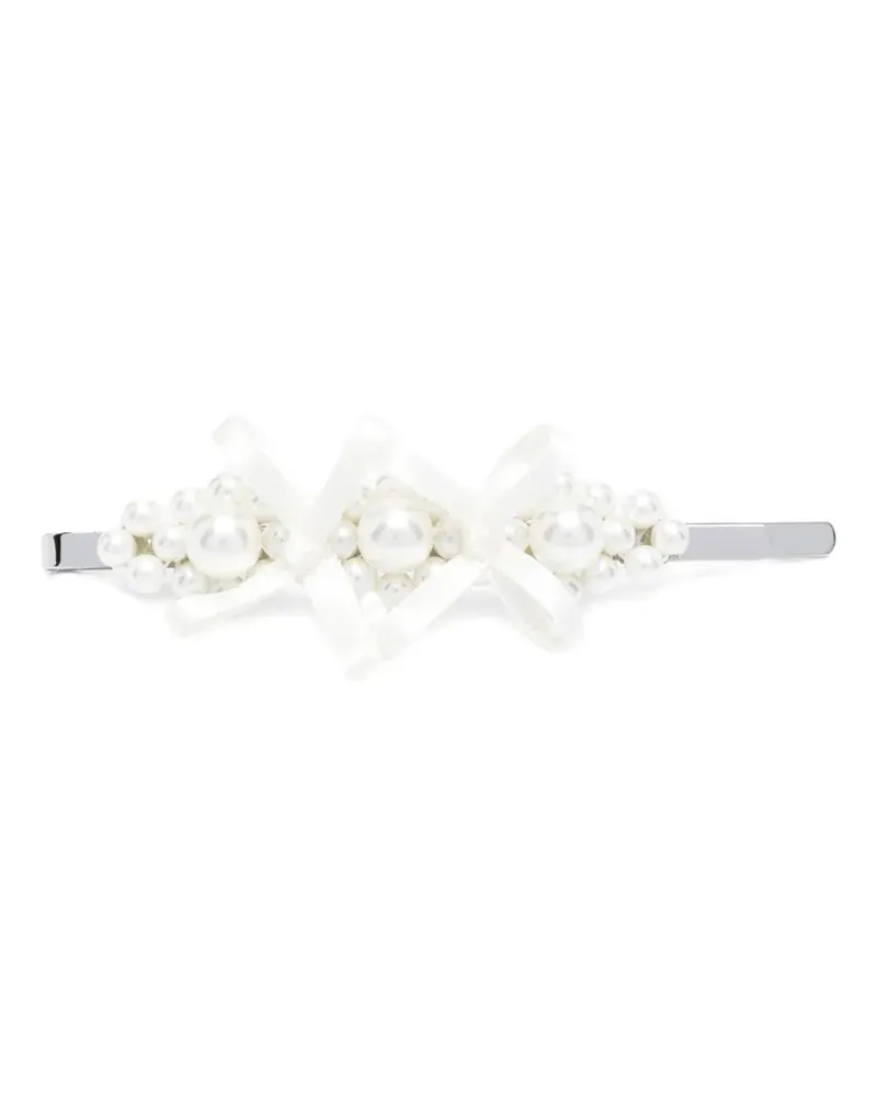 Simone Rocha Haarspange mit Schleife - Weiß Weiß