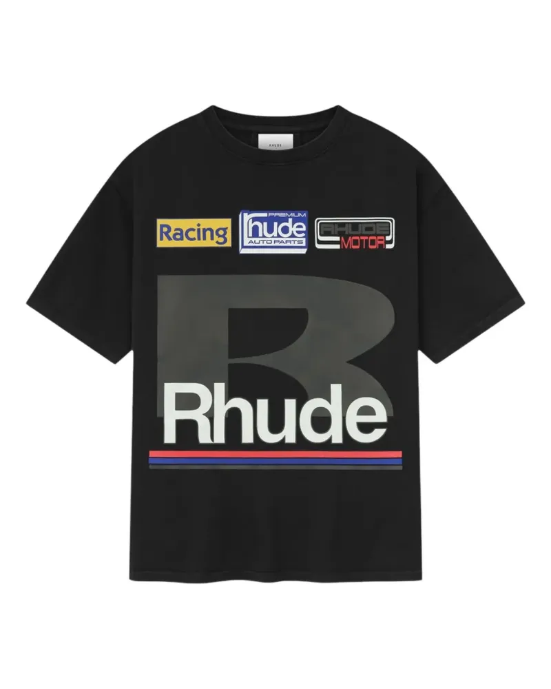 RHUDE T-Shirt mit Logo-Print - Schwarz Schwarz